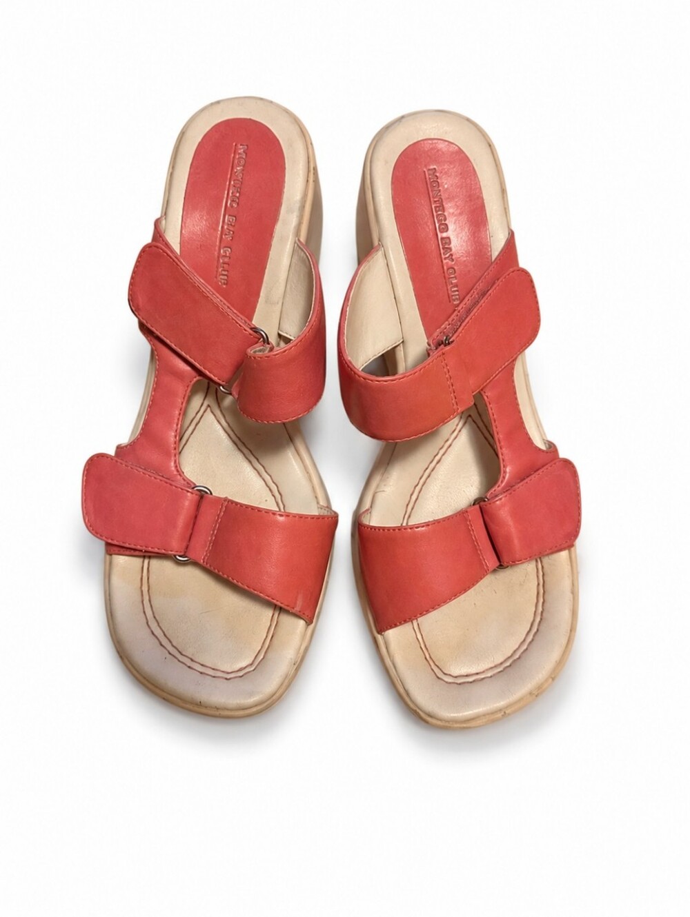 Montego Bay Club Coral Pink Platform Slide Sandals